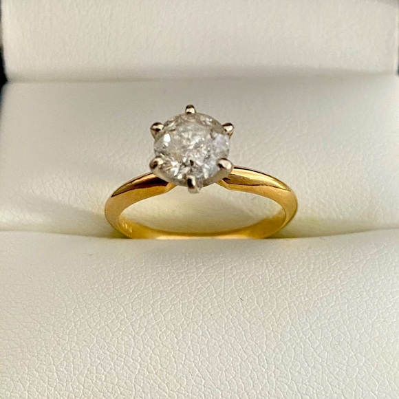 1.04 carat DIAMOND SOLITAIRE 14k GOLD RING - Picture 7 of 9